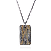 Todd Reed necklace in Sterling silver, 22k yellow gold, and black brilliant cut diamonds (~.26ct)